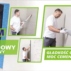 Tynki hybrydowe THM to połączenie gładkości gipsu i mocy cementu. Aplikacja maszynowa.